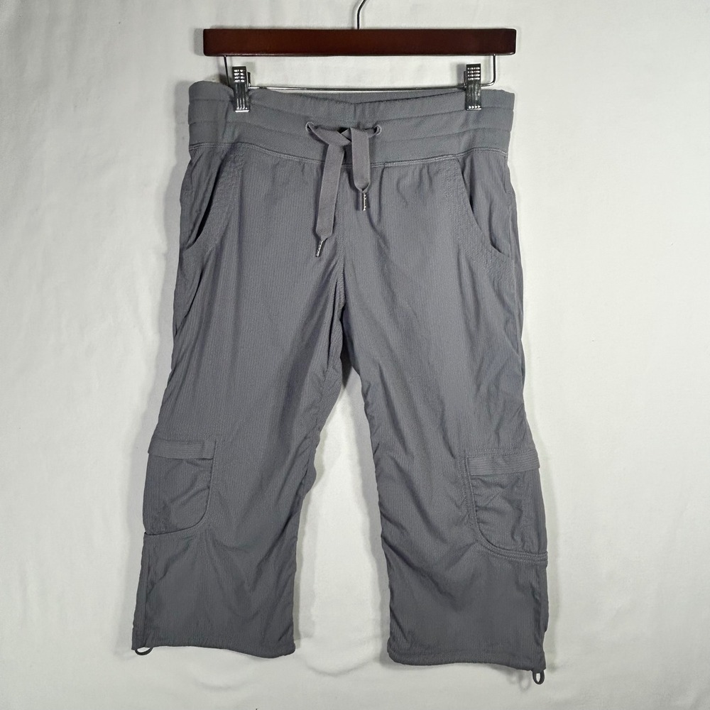 Lululemon Dance Studio Crop Pants Grey Ribbed Waist Cargo Joggers Size 8